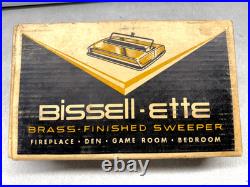 RARE Vintage Bissell-Ette Mid Century Modern Floor Carpet Sweeper MCM Decor Box