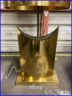 RARE! Vintage CURTIS JERE (signed) Mid-Century Modern Polished Brass Table Lamp