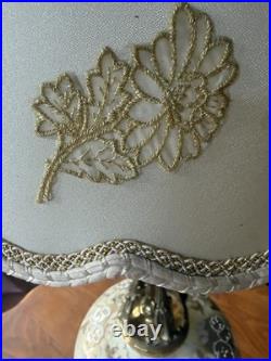 RARE Vintage Carl Falkenstein Lamp Hollywood Regency MCM Brass Marble +Shade