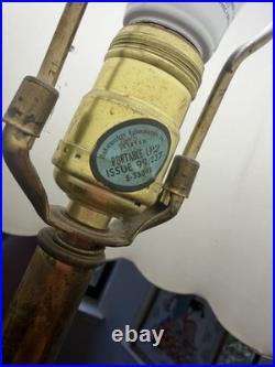 RARE Vintage Carl Falkenstein Lamp Hollywood Regency MCM Brass Marble +Shade