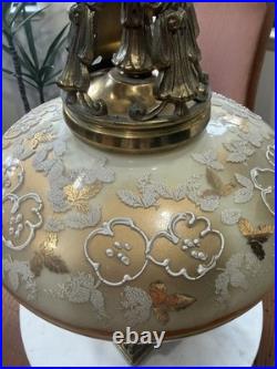 RARE Vintage Carl Falkenstein Lamp Hollywood Regency MCM Brass Marble +Shade
