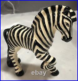 RARE Vintage Ceramic Arts Studio Zebra Figurine Fully Signed Mid-Century Modern