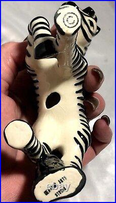 RARE Vintage Ceramic Arts Studio Zebra Figurine Fully Signed Mid-Century Modern