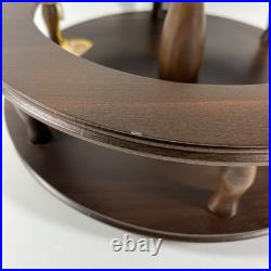 RARE Vintage Decatur Deco Walnut Wood Lazy Susan MCM Table Centerpiece Organizer