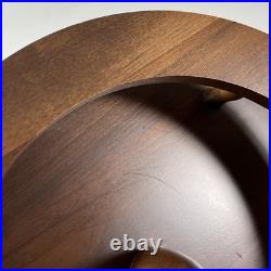 RARE Vintage Decatur Deco Walnut Wood Lazy Susan MCM Table Centerpiece Organizer