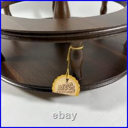 RARE Vintage Decatur Deco Walnut Wood Lazy Susan MCM Table Centerpiece Organizer