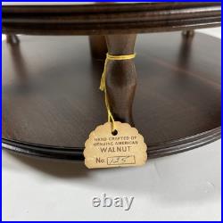 RARE Vintage Decatur Deco Walnut Wood Lazy Susan MCM Table Centerpiece Organizer