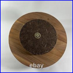 RARE Vintage Decatur Deco Walnut Wood Lazy Susan MCM Table Centerpiece Organizer