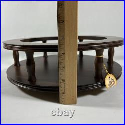 RARE Vintage Decatur Deco Walnut Wood Lazy Susan MCM Table Centerpiece Organizer