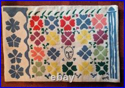 RARE Vintage French Mid Century Modern Henri Matisse Tapestry Rug, 1953, 33 X 22