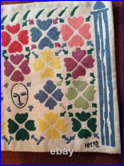 RARE Vintage French Mid Century Modern Henri Matisse Tapestry Rug, 1953, 33 X 22