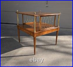 RARE Vintage John Widdicomb Mid Century Modern 2-Tier End Table Regency Campaign