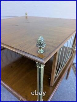 RARE Vintage John Widdicomb Mid Century Modern 2-Tier End Table Regency Campaign