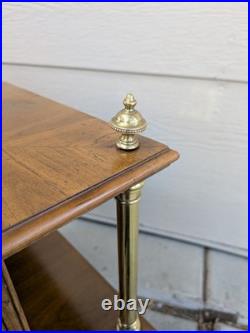 RARE Vintage John Widdicomb Mid Century Modern 2-Tier End Table Regency Campaign