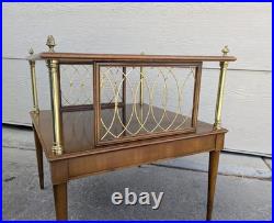 RARE Vintage John Widdicomb Mid Century Modern 2-Tier End Table Regency Campaign