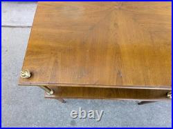 RARE Vintage John Widdicomb Mid Century Modern 2-Tier End Table Regency Campaign
