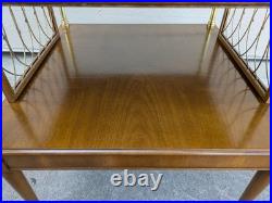 RARE Vintage John Widdicomb Mid Century Modern 2-Tier End Table Regency Campaign