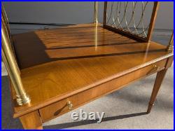 RARE Vintage John Widdicomb Mid Century Modern 2-Tier End Table Regency Campaign
