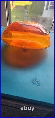 RARE Vintage MCM Greenwich Flint Craft Mushroom Decanter Orange