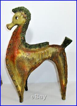 RARE Vintage MCM Pottery Horse Sculpture Signed Piemmepi Italy Bitossi-Era