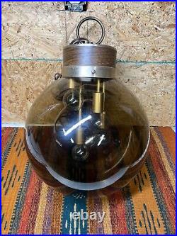 RARE Vintage MCM Swag Lamp Smoked Glass 36Globe Orb 4 Bulbs Cascading Lights