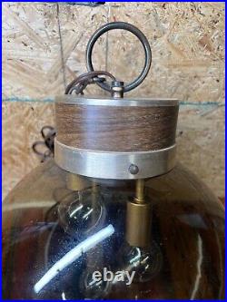 RARE Vintage MCM Swag Lamp Smoked Glass 36Globe Orb 4 Bulbs Cascading Lights
