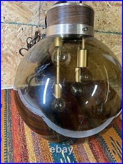RARE Vintage MCM Swag Lamp Smoked Glass 36Globe Orb 4 Bulbs Cascading Lights