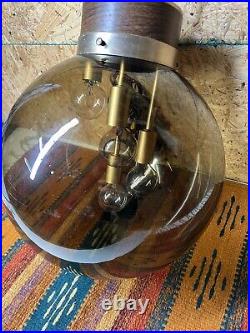 RARE Vintage MCM Swag Lamp Smoked Glass 36Globe Orb 4 Bulbs Cascading Lights