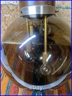 RARE Vintage MCM Swag Lamp Smoked Glass 36Globe Orb 4 Bulbs Cascading Lights