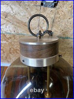 RARE Vintage MCM Swag Lamp Smoked Glass 36Globe Orb 4 Bulbs Cascading Lights