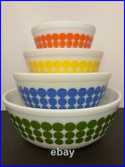 RARE Vintage MINT Pyrex Dots Mixing Bowls 401 402 403 HARD TO FIND 404