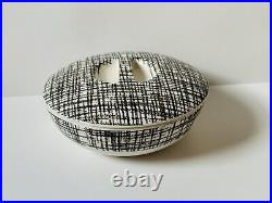 RARE Vintage Mid-CenturyRoyal China Black And White Tweed pattern Dinnerware Set