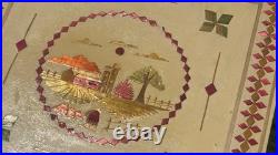 RARE Vintage Mid Century Danish Modern TV Tray Tables MCM Marquetry Wood OVERLAY