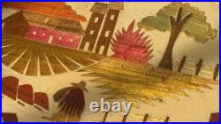 RARE Vintage Mid Century Danish Modern TV Tray Tables MCM Marquetry Wood OVERLAY