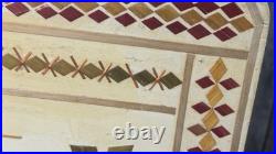 RARE Vintage Mid Century Danish Modern TV Tray Tables MCM Marquetry Wood OVERLAY