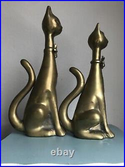 RARE Vintage Mid Century Modern Atomic Solid Brass Cool Cats Bow tie Set Of 4