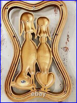 RARE! Vintage Mid-Century Modern Syroco French Poodles Wall Art. Circa 1963