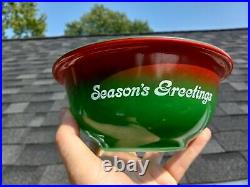RARE Vintage Pyrex CHRISTMAS 1L Bowl Red Green #322 HTF SEASONS GREETINGS
