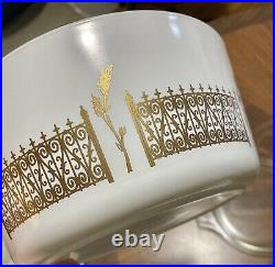 RARE Vintage Pyrex Golden Gates Casserole Dish with Cradle and Lid HTF