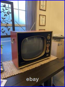 RARE Vintage RCA Victor CRT TV 15 Red Oriental Style Mid Century Modern