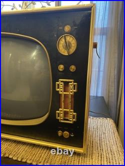 RARE Vintage RCA Victor CRT TV 15 Red Oriental Style Mid Century Modern