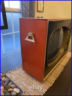 RARE Vintage RCA Victor CRT TV 15 Red Oriental Style Mid Century Modern