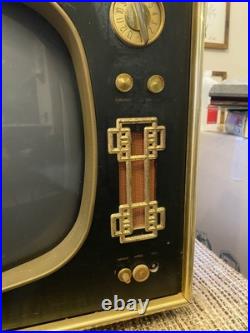 RARE Vintage RCA Victor CRT TV 15 Red Oriental Style Mid Century Modern