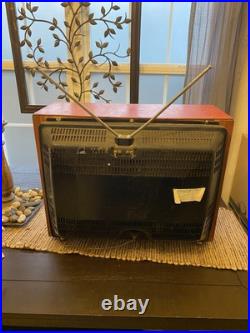 RARE Vintage RCA Victor CRT TV 15 Red Oriental Style Mid Century Modern