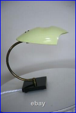 RARE Vintage Retro 1950s Mid Century Modern Italian Deco Brass Glass Table Lamp