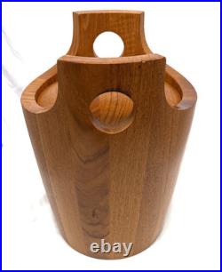 RARE Vintage Richard Nissen Teak Wood Ice Bucket MCM Danish made in Denmark
