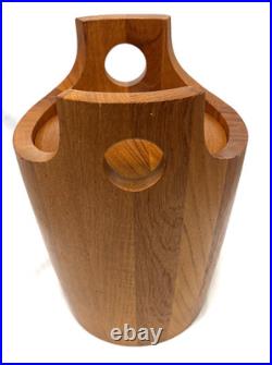 RARE Vintage Richard Nissen Teak Wood Ice Bucket MCM Danish made in Denmark