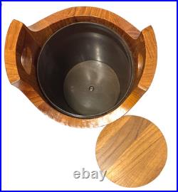 RARE Vintage Richard Nissen Teak Wood Ice Bucket MCM Danish made in Denmark