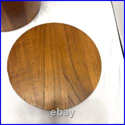 RARE Vintage Richard Nissen Teak Wood Ice Bucket MCM Danish made in Denmark