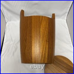 RARE Vintage Richard Nissen Teak Wood Ice Bucket MCM Danish made in Denmark